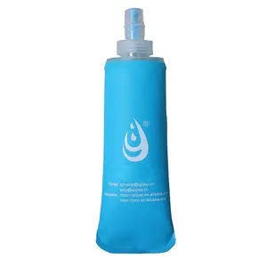 Botella de agua de TPU para senderismo al aire libre, botella de agua potable para deportes al aire libre, con logotipo