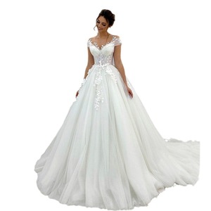 White Ball Gown Wedding Dress Sweetheart Neckline Tulle Backless Natural Waistline JM325 - Product Image 4