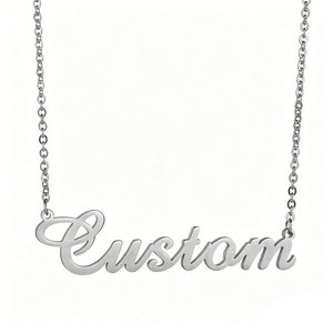Collar de Oro de 18K, Acero Inoxidable 316L, Placa con Nombre Personalizada, Collar con Letra Personalizada para Hombre y Mujer - Product Image 4
