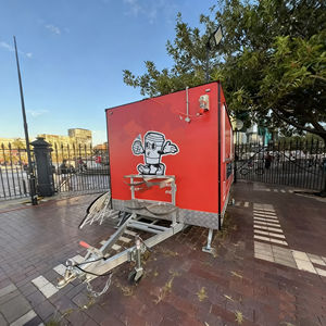 Carrito de Comida Móvil de Acero Inoxidable con 4 Ruedas y 2 Años de Garantía, Carrito de Venta Ambulante de Aperitivos, Hamburguesas y Café - Product Image 3