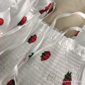 Gaun Putih Tanpa Punggung S-2XL Segar dan Elegan, Motif Prancis Musim Panas, Kerah Kotak, Rok Putri, Gaun Peri - Product Image 4