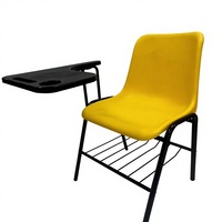 Chaise de formation empilable moderne avec tablette d'écriture et structure en métal, construction en plastique PP
