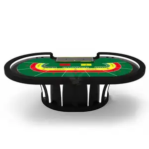 YH Luxury Line Poker Club Table Baccarat Poker Table With LED Lighting Legs