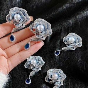 Bleu Rose Bleu Trésor Goutte D'eau Broche Incrusté 8-9mm Naturel Perle D'eau Douce Broche Super Belle <span class=keywords><strong>Bijoux</strong></span> pour Femmes - Product Image 5