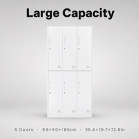 Armoire de rangement en métal à 6 compartiments de haute qualité pour vestiaire, salle de sport, école, etc.