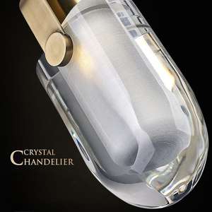 โคมไฟระย้าคริสตัล PM K9 รุ่น H65 ทำจากทองแดง เหมาะสำหรับร้านอาหาร ร้านค้า บาร์ เคาน์เตอร์ โคมไฟห้อยขนาดเล็ก ห้องนั่งเล่น ห้องนอน โคมไฟหัวเตียง โคมไฟระย้าหรูหรา - Product Image 4