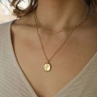 MECYLIFE 18K verguld roosbloem ketting, delicaat Valentijnscadeau, roestvrijstalen ketting met touwtjesketting
