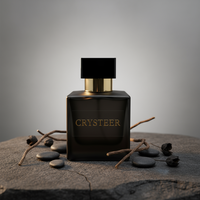 Flacon de parfum en verre carré noir avec bouchon magnétique en aluminium, écologique, recyclable, diffuseur de roseaux 30/50/100 ml, logo personnalisé