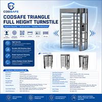 Torniquete Triangular de Altura Completa de Una Sola Vía con Parte Superior Cuadrada, Control de Acceso de Seguridad Impermeable y Anti-Colisión para Entrada de Oficina