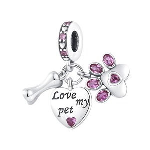 Vente en gros de breloques en argent sterling 925 de haute qualité pour la fabrication de bijoux DIY, pendentifs en forme de patte pour bracelets et joncs - Product Image 5
