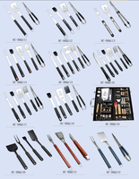 Ensemble d'outils de barbecue en acier inoxydable, accessoires de barbecue de camping, ensemble d'outils de grillade dans un étui en aluminium