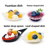 Condiments transparents en plastique transparent PS tasse bols diverses formes Sauce Dessert assiettes plats prêts à expédier