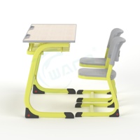 Banc de classe double moderne pour étudiants, chaise de bureau en métal, utilisation commerciale, mobilier de bureau à domicile, personnalisable, ISO