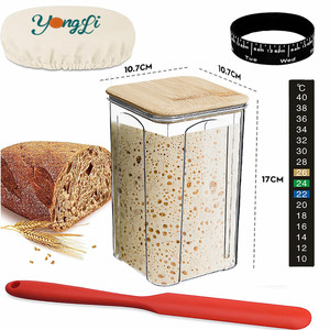 Yongli FJG002 1400ml Kit de pot de démarreur de <span class=keywords><strong>levain</strong></span> en plastique pots de démarrage aigre réutilisables pour la fabrication de <span class=keywords><strong>pain</strong></span> fait <span class=keywords><strong>maison</strong></span> - Product Image 1