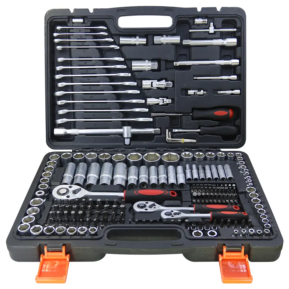 216 Stuks 1/4 "& 1/2" & 3/8 "Professionele Mechanische Reparatie Dopsleutel Sets Volledige Auto Gereedschapskist Auto Reparatie Handgereedschap