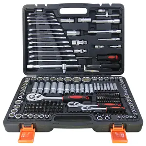 Set di chiavi a bussola professionali per riparazione meccanica 1/4 "& 1/2" e 3/8 "per 216 pezzi strumenti manuali per riparazione auto