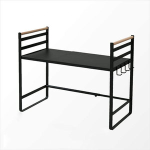Duy nhất <span class=keywords><strong>Tier</strong></span> bếp Mesa Khả năng mở rộng lò vi sóng Rack với Hook Nồi cơm điện lưu trữ chủ gỗ xử lý gia vị kệ - Product Image 1