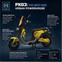 Scooter électrique 72V 2200W pour adultes, vitesse élevée 45 km/h, longue autonomie, puissant, pour les trajets quotidiens en ville, E-Moped