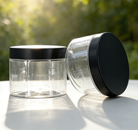 Pot en plastique PET OEM FJ300-E de 300 ml avec couvercle à vis finition or rose pour emballage cosmétique ou alimentaire
