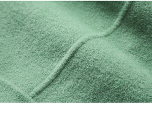 Mantel wol wanita, jaket domba poliester setelan bisbol kerah dapat disesuaikan/OEM, mantel wol asli pendek wanita - Product Image 6