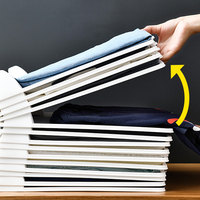 Planche de rangement pliable pour vêtements, empilable, pour jeans, pulls, t-shirts, organisateur de garde-robe, pliable multifonctionnel en plastique
