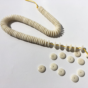 Cuentas de tuerca de marfil sin terminar, componentes de pulsera, espaciador blanco, accesorios de joyería - Product Image 5