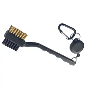 Good deal Dual Bristles Golf Club Brush Cleaner Ball 2 Way Cleaning Clip Lightweight Portable