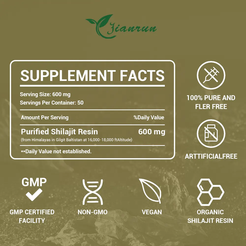 Private Label Healthcare supplements Life Fulvic Acid Shilajit Resin Pure Himalayan Shilajit