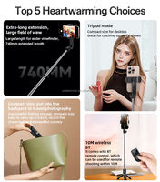 Mini trépied sans fil personnalisé pour selfie, rotation à 360°, support de téléphone portable pliable, pour smartphone, voyage, diffusion en direct