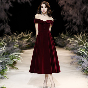 Elegant Prom <strong>Velvet</strong> <strong>Dress</strong> Women <strong>Off</strong> <strong>Shoulder</strong> <strong>Dress</strong> Ball Gown Party <strong>Dress</strong> Evening - Product Image 6