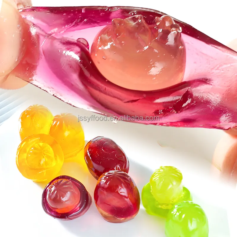 공장 직매 신제품 모듬 과일 맛 딸기 젤리 케이싱 껍질 벗기기 구미 사탕