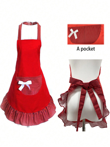 RRBXIA <span class=keywords><strong>Tabliers</strong></span> amusants à nœud papillon pour filles, tablier <span class=keywords><strong>de</strong></span> <span class=keywords><strong>cuisine</strong></span> pour femmes, tablier <span class=keywords><strong>de</strong></span> pâtissière avec poche - Product Image 2