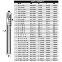 Fraise à spirale à une seule dent LISCA 3,175 mm-12 mm, fraise à fraiser en carbure à coupe ascendante, fraise à fraiser CNC, fraise à tige droite