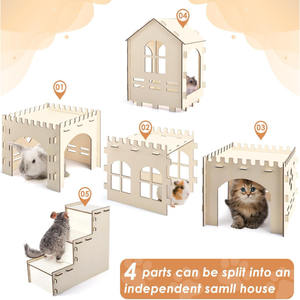 Cabane de jeu Cabane de lapin extra large Maisons et cachettes Intérieur Extérieur Lapin Cachette de lapin en bois <span class=keywords><strong>Château</strong></span> - Product Image 3