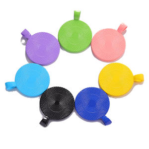 Pendentif rond en alliage coloré de 25 mm, dix couleurs, base en alliage, accessoire de porte-clés DIY - Product Image 3