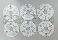 Panneau LED rond personnalisé à 2 cellules sur substrat en aluminium MCPCB, carte LED haute puissance pour luminaires extérieurs, PCB OEM