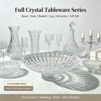 Ventes chaudes, bol à fruits en cristal artisanal, plat de rangement en verre de luxe, design contemporain, motif personnalisé, 100 pièces