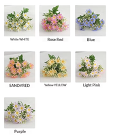 Bouquet de marguerites artisanales style frais, 12 têtes, fleurs artificielles écologiques pour décoration extérieure de Pâques et de Noël