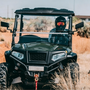 Veicolo Elettrico Utilitario HISUN 4x4 per Lavori Agricoli e di Giardinaggio con Tetto e Parabrezza - Product Image 4