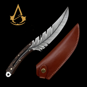 Chine Longquan Cuisine intégrée Motif de plumes forgées Couteau de chasse en acier inoxydable Spécial pour boucher et chef de viande - Product Image 3