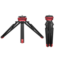 Uzatılabilir Mini Alüminyum Alaşımlı Kamera Tripod Siyah Taşınabilir Selfie Çubuğu Kolu Kavrama Masaüstü Web Kamerası 1/4 inç Vida DSLR Kamera