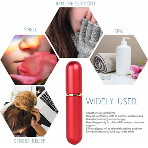 Gold Silver Black Red Pink <strong>Metal</strong> Empty Essential Oil Aromatherapy Nasal Stick Hot Stamping Glass Bottle Aluminum Blank <strong>Inhaler</strong> - Product Image 2