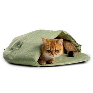 Cama nido de cueva interior para gatos y perros pequeños, suave, duradera y cálida para cama con forma de hoja de invierno - Product Image 6
