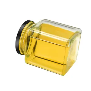 도매 투명 무연 500ml 잼과 꿀 뚜껑이있는 빈 유리 통조림 항아리