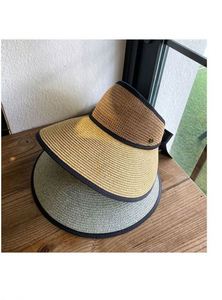 Big Brim Foldable Empty Top Beach Sun <b>Hat</b> Uv protection <b>Straw</b> Sun <b>Hats</b> for Women Summer Sun Visor Cap - Product Image 4