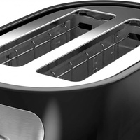Grille-pain électrique domestique automatique en acier inoxydable à 2 tranches, à fentes larges, avec fonction pop-up et 6 réglages pour pain grillé