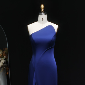 Sharon Said SF214 Elegante <span class=keywords><strong>Vestido</strong></span> de Noche <span class=keywords><strong>Azul</strong></span> <span class=keywords><strong>Oscuro</strong></span> Estilo Sirena, Simple, Sin Mangas, <span class=keywords><strong>para</strong></span> Mujer, <span class=keywords><strong>para</strong></span> Bodas y Fiestas - Product Image 2