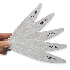 Willow Leaf Emery <b>Nail</b> <b>File</b> Thick Curved <b>Nail</b> Polish Rubbing Strip Portable Manicure Tool - Product Image 1
