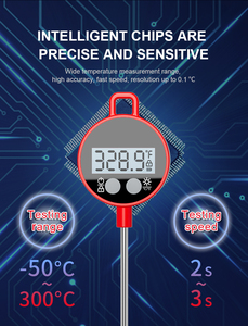 Accessoires de cuisine Thermomètre alimentaire numérique Lecture instantanée avec grand écran LCD rétroéclairé pour viande Barbecue Grill Steak Lait - Product Image 4