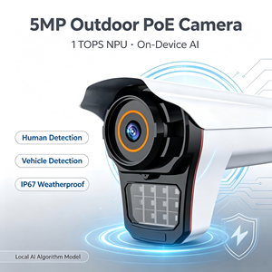 5MP PoE IP-<span class=keywords><strong>Kamera</strong></span> mit KI-Mensch-Fahrzeug-Erkennung, Virtueller Zaun, Grenzüberschreitungserkennung, Personenzählung, Zwei-Wege-Audio, Nachtsicht, 1 Jahr Garantie - Product Image 1